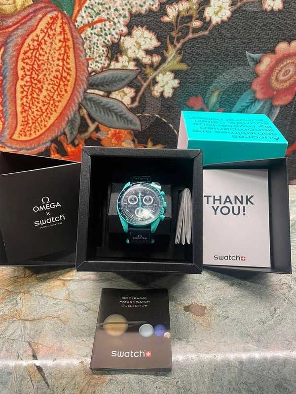 Omega x Swatch SO33L103 Nocne Niebo z Światłami Północnymi