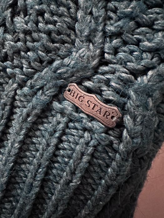 Big Star zielony gruby ciepły sweter