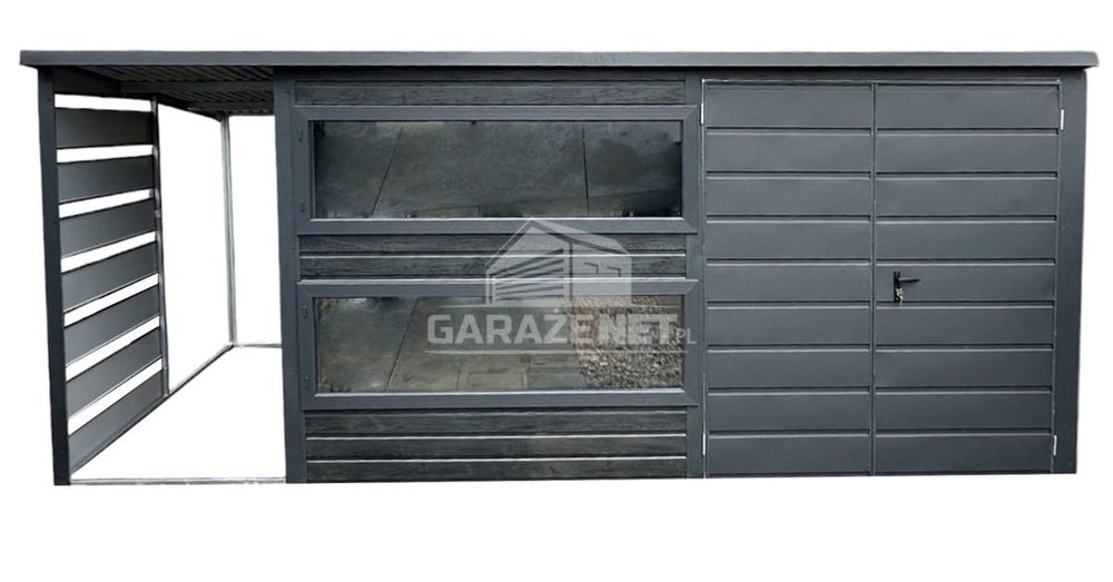 DOMEK OGRODOWY SCHOWEK 4X2,5 m + Wiata 1,2 X 2,5 M - Spad Tył DG417