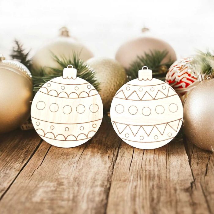 Zestaw Drewnianych Bombek, Baniek Do Malowania, OZDOBY ŚWIĄTECZNE, DIY