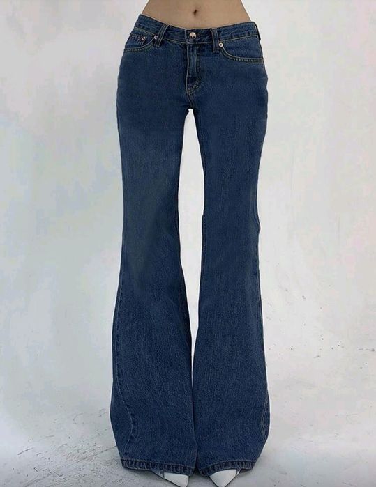 Джинси клеш темно сині палаццо y2k opium вінтаж баггі sk8