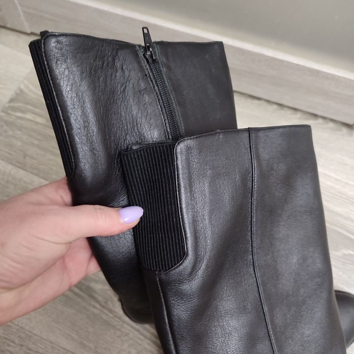 Зимние сапоги кожаные