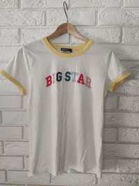 Wygodny bawełniany T-shirt z lamówkami Big Star S