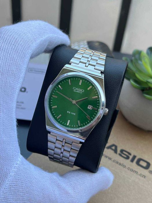 Годинник Casio MTP-VC01 Silver-Green | часы касыо A159 | MTP-B145D