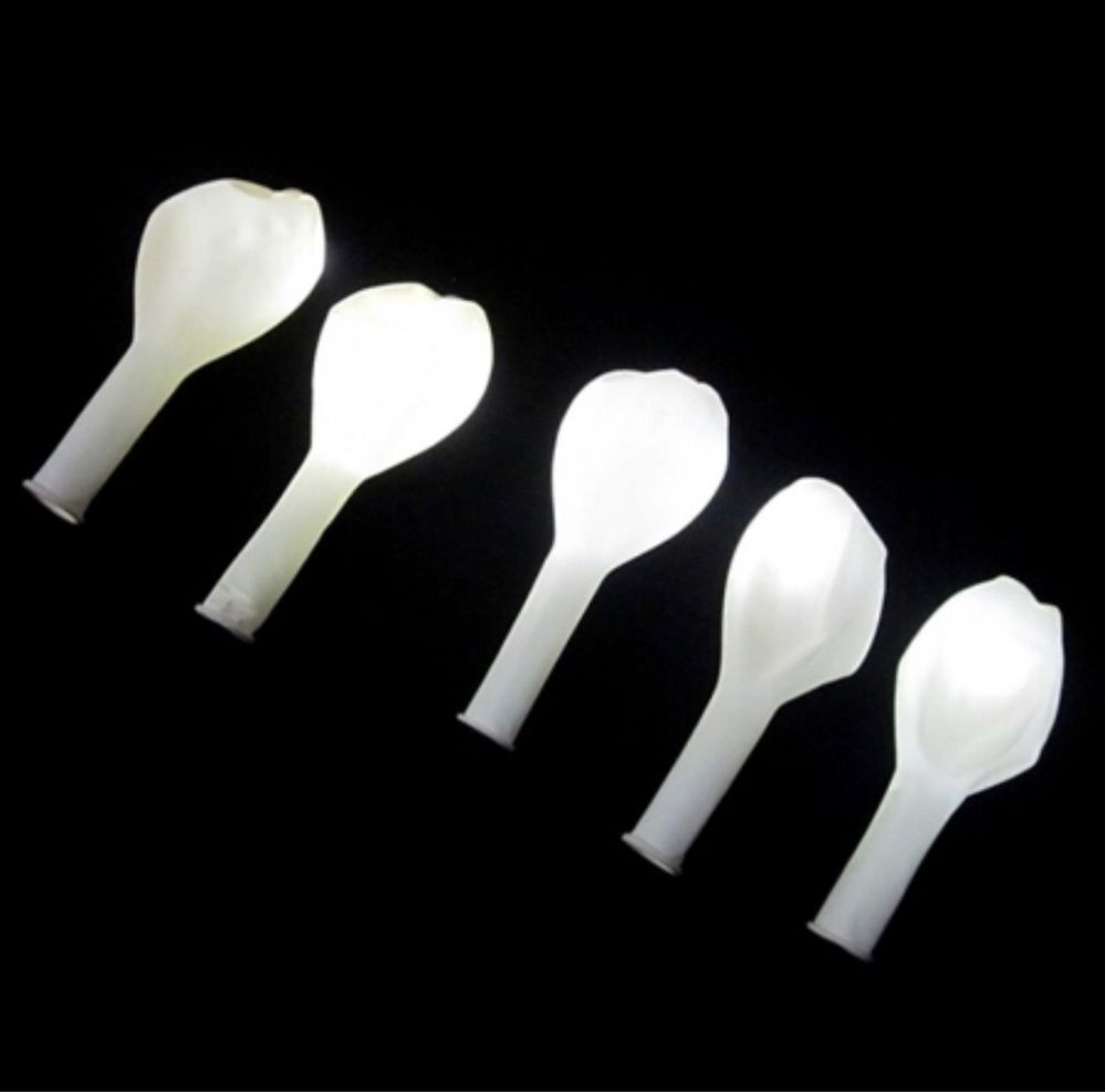 Balony świecące LED białe 15 sztuk