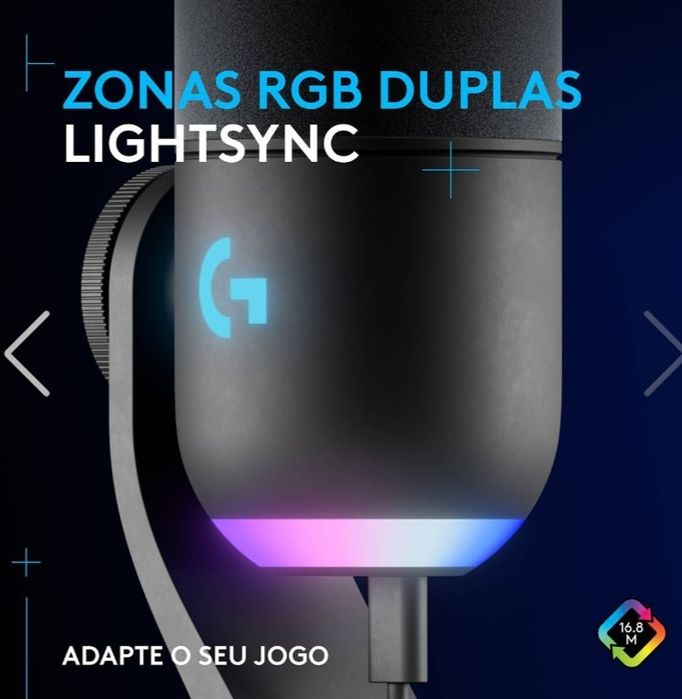 Microfone Logitech Novo mod. G yeti -RGB preto garantia