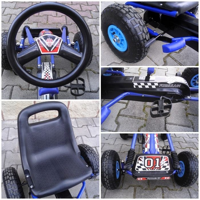 Pojazd GOKART G1 na pedała,pompowane koła,hamulec ręczny, gokarty