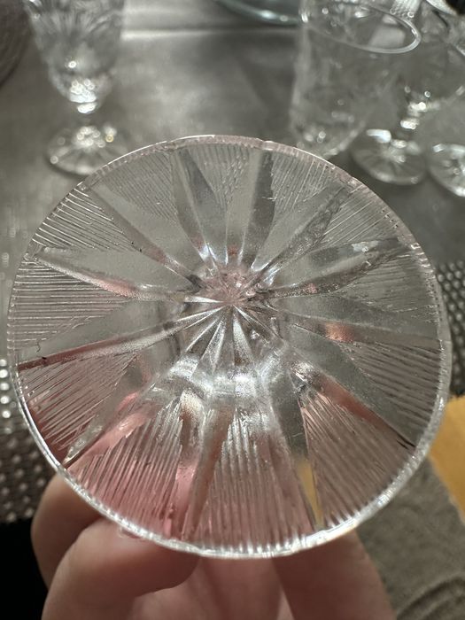 6szt kieliszki kryształ PRL stare komplet kieliszków do wódki małych