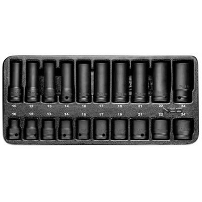Nasadki udarowe 1/2" 10-24mm 20szt Neo 84-241