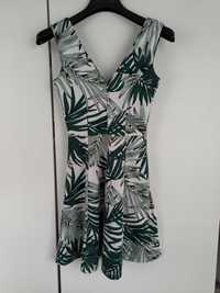 Sukienka letnia H&M tropikalny wzór 34 bawełna