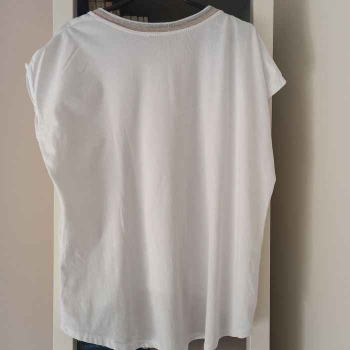 Biała bluzka len bawełna L / XL