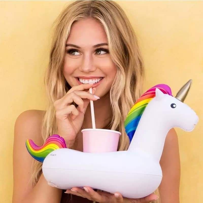 Wyprzedaż! Dmuchane podstawki do napojów, drinków Unicorn