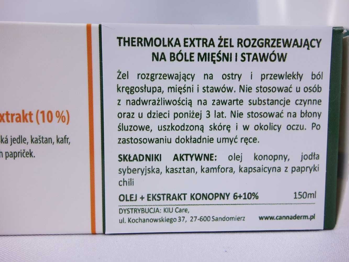 Thermolka EXTRA Żel rozgrzewający na bóle stawów kregosłupa 2 sztuki