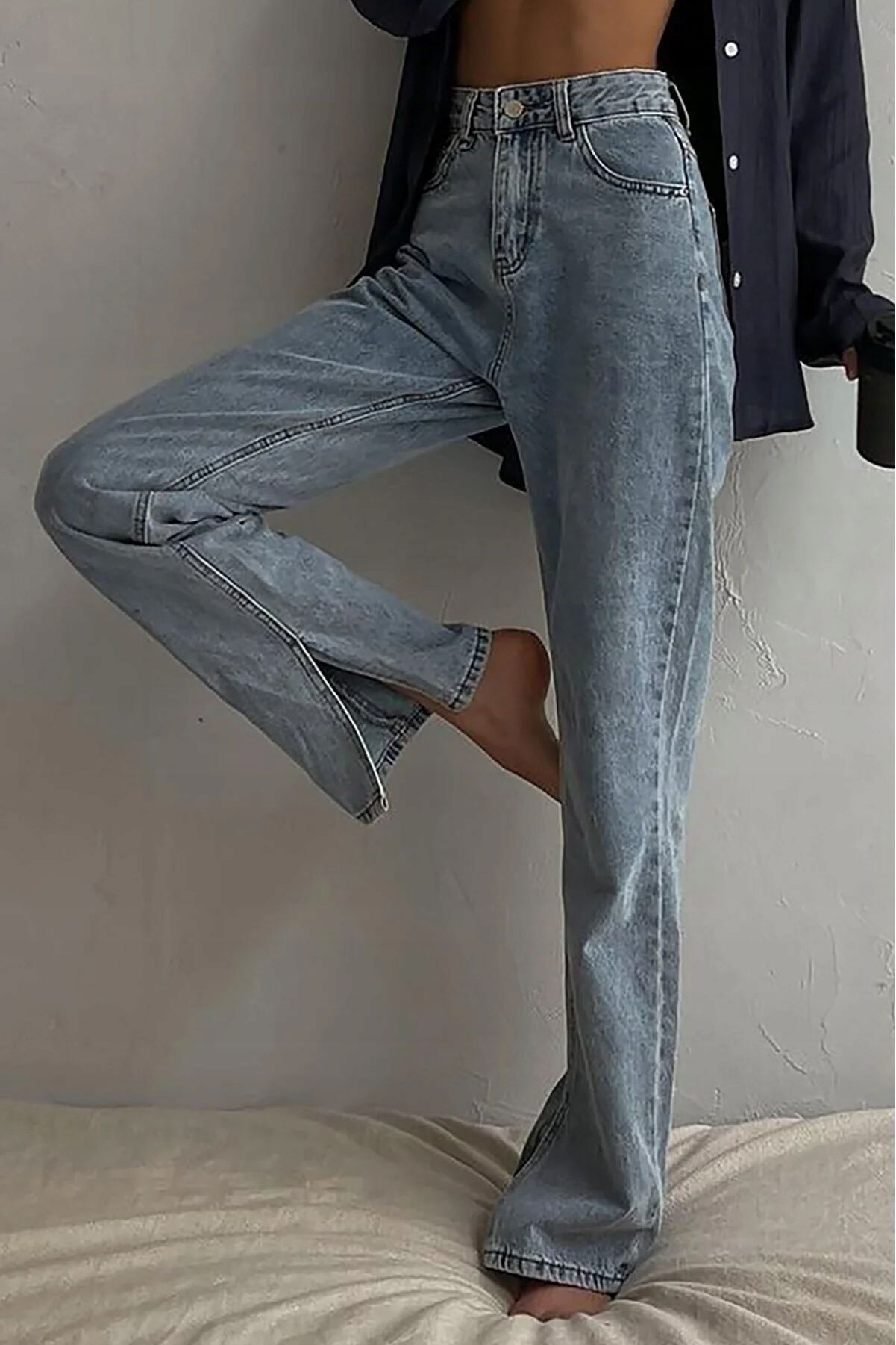 Madmext 42 Xl Spodnie Jeansy Z Rozcięciami Na Nogawkach H16462