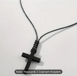 Naszyjnik czarny pleciony z krzyżykiem