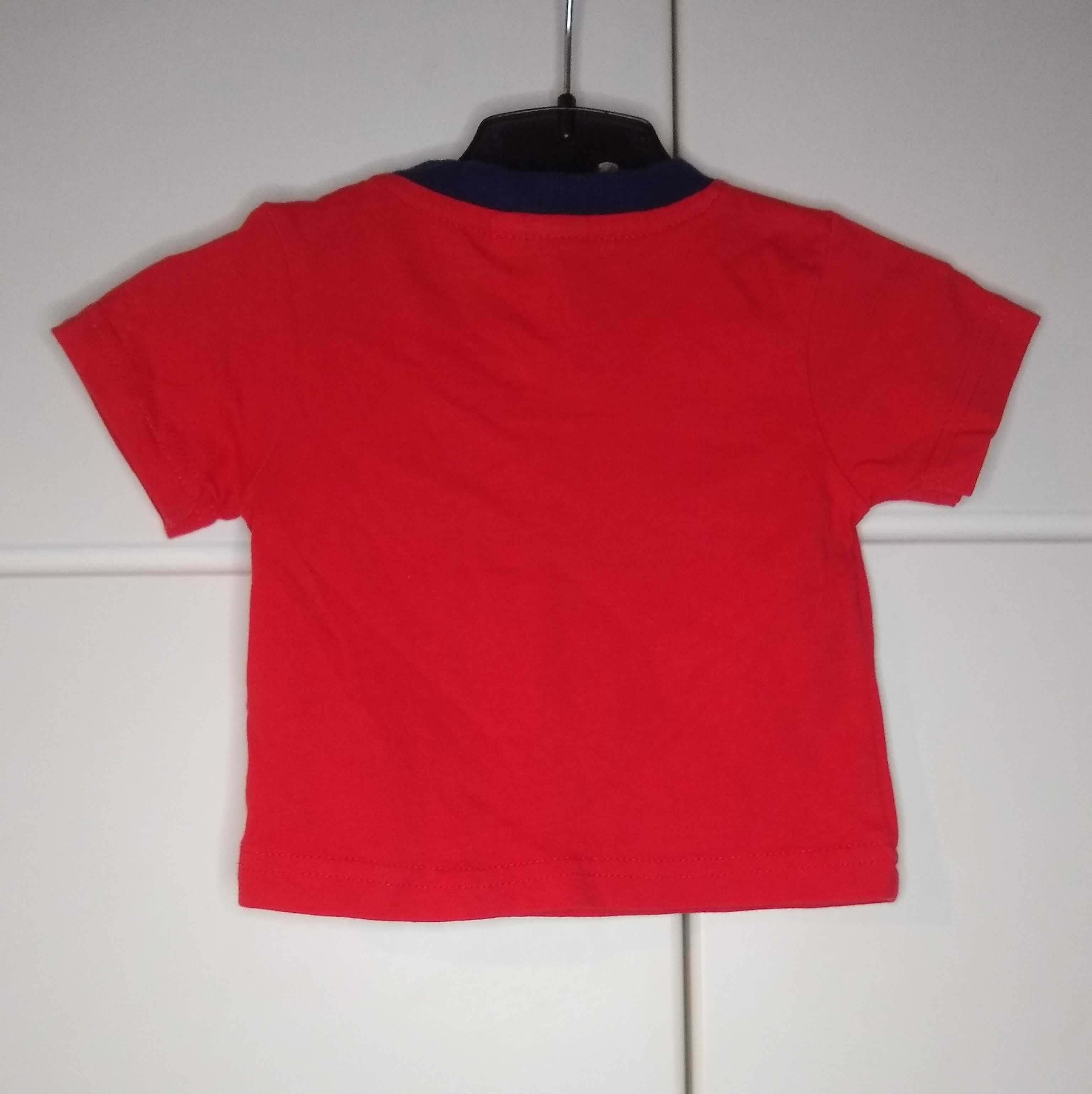 T-shirt czerwony bawełniany Jasper Conran rozmiar 62cm