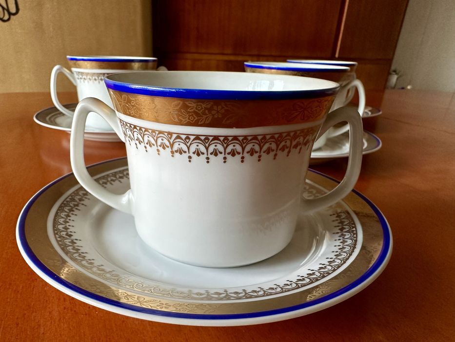 Bulionówki Woclawek kobalt + złoto