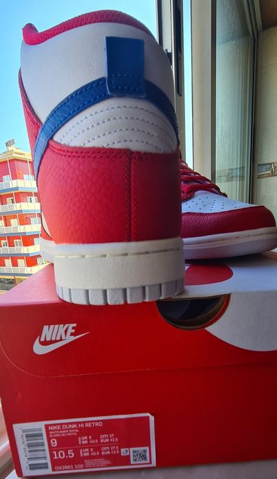 Ténis novos a estrear na caixa Nike Dunk High Retro 42,5