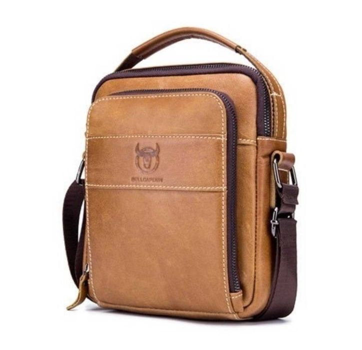 Сумка чоловіча шкіряна через плече, барсетка, мессенджер, коричнева