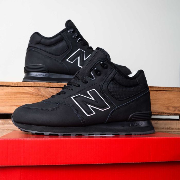 (1630) Зимові кросівки черевики New Balance 574 чорні (41-46) nb NB нб