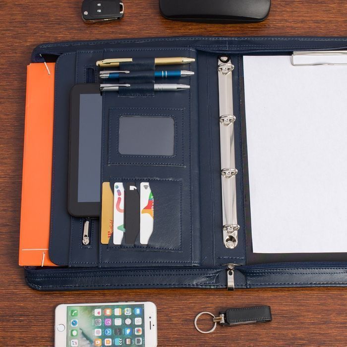 Biwuar neseser aktówka teczka organizer handlowca stylowa granatowa