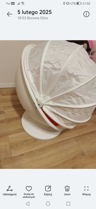 Fotel obrotowy biały jajko IKEA PS LÖMSK