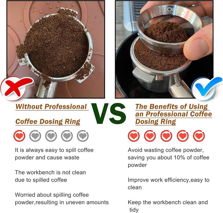 Anel de funil doseador de expresso em aço - NOVO