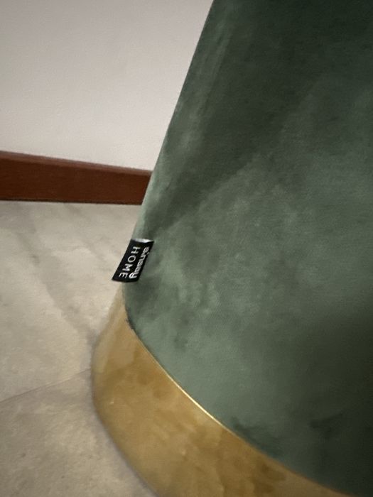 Pufa glamour zielona ze zlotym