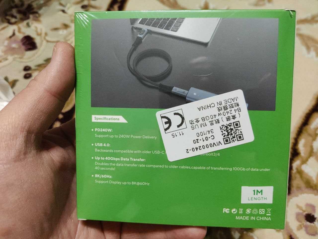 Кабель переходник тестер HiDANCE USB4 TB4 Type-C 40Gbps 240W 0,5-1,8 м