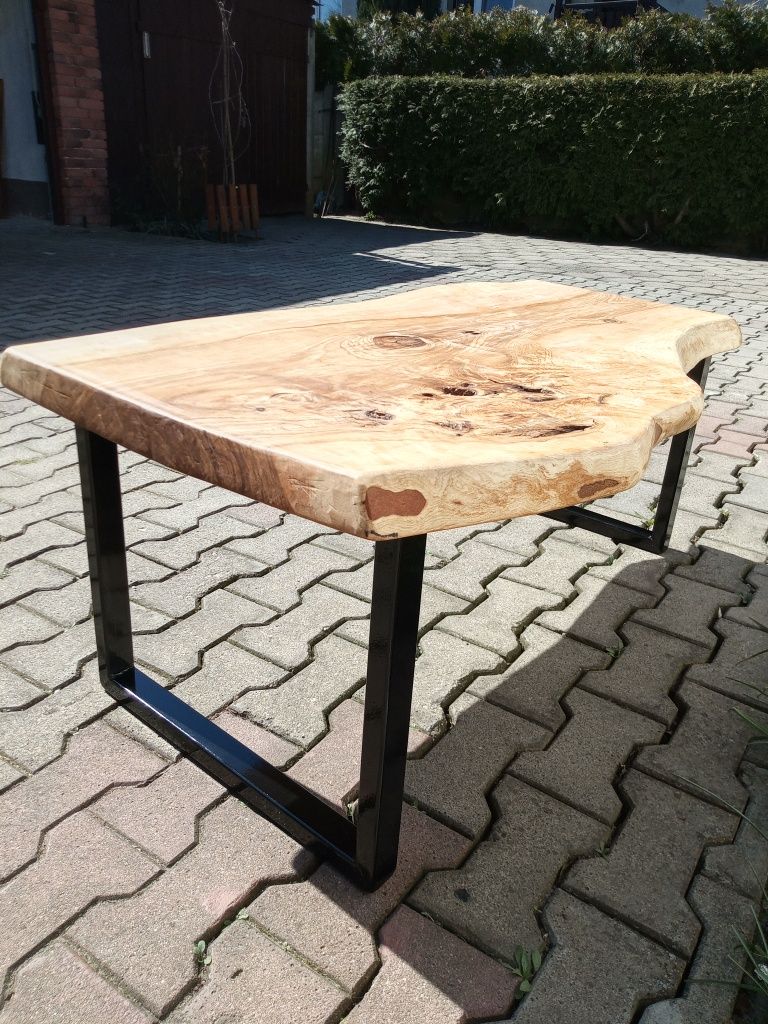Ława stolik z monolitu jesion loft industrial lite drewno