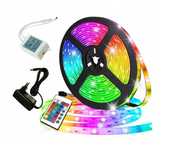 ZESTAW Taśma LED wodoodporna MOCNA z pilotem kolorowa RGB 5m + pilot