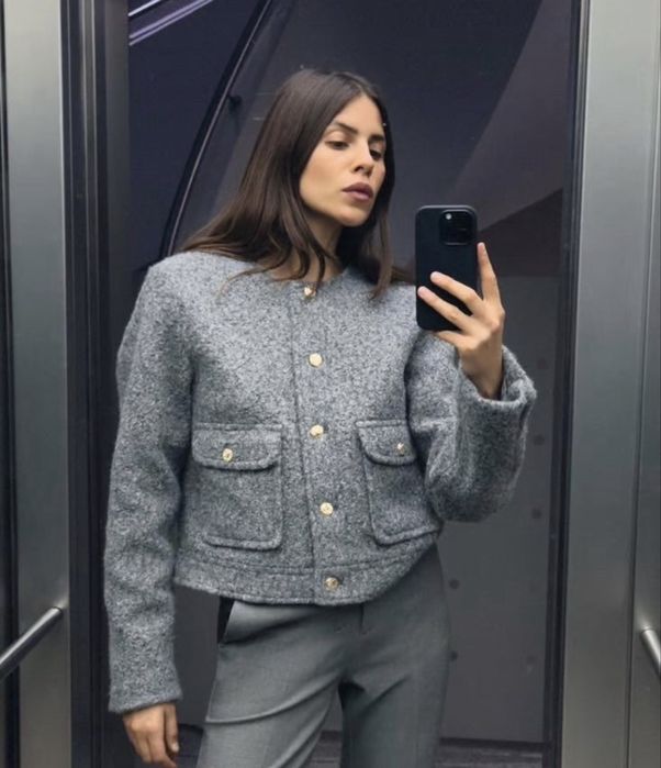 Сірий жакет Zara M новий