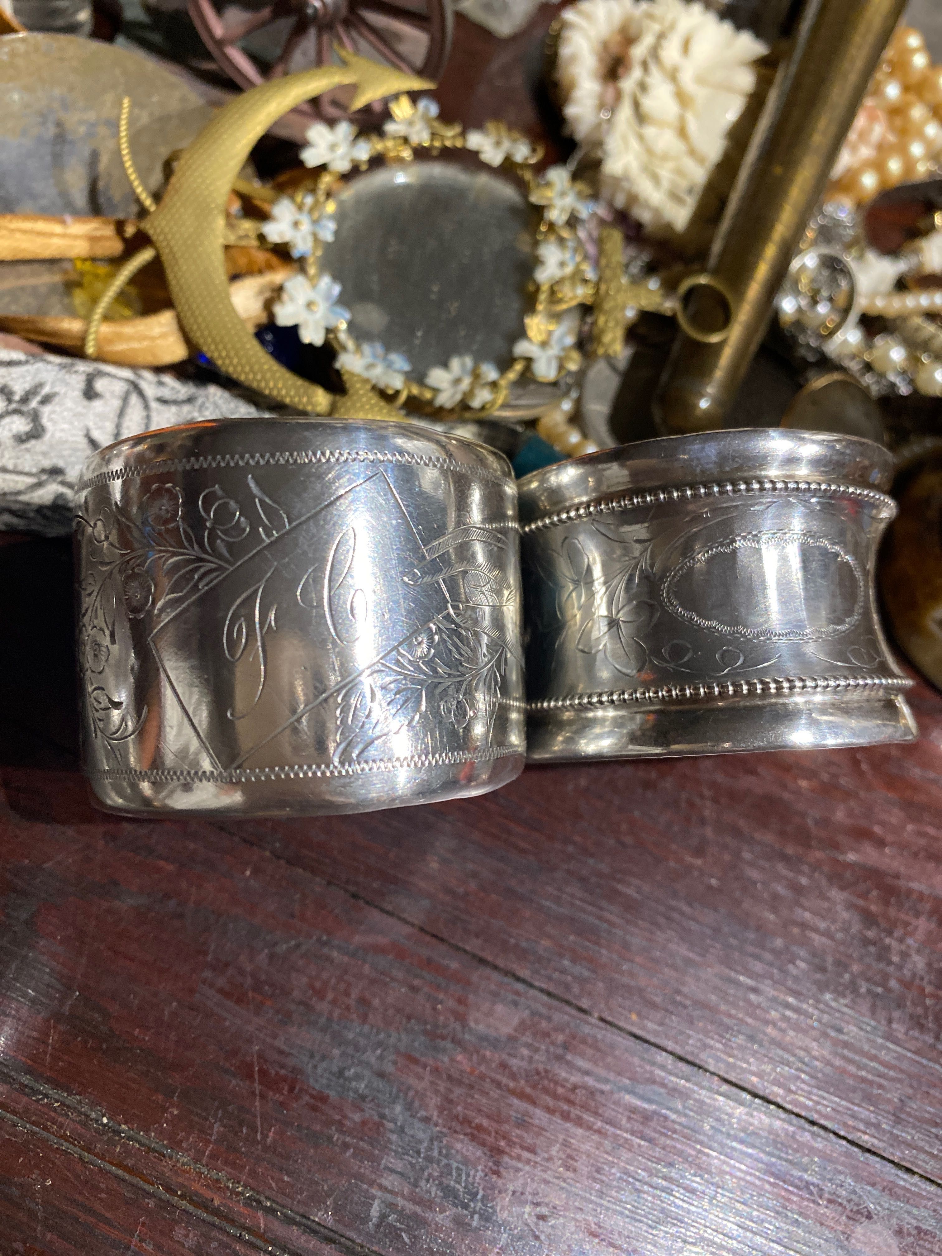 Argolas de Guardanapo Prata Portuguesa Javali e Porto Coroa 4,9 cm