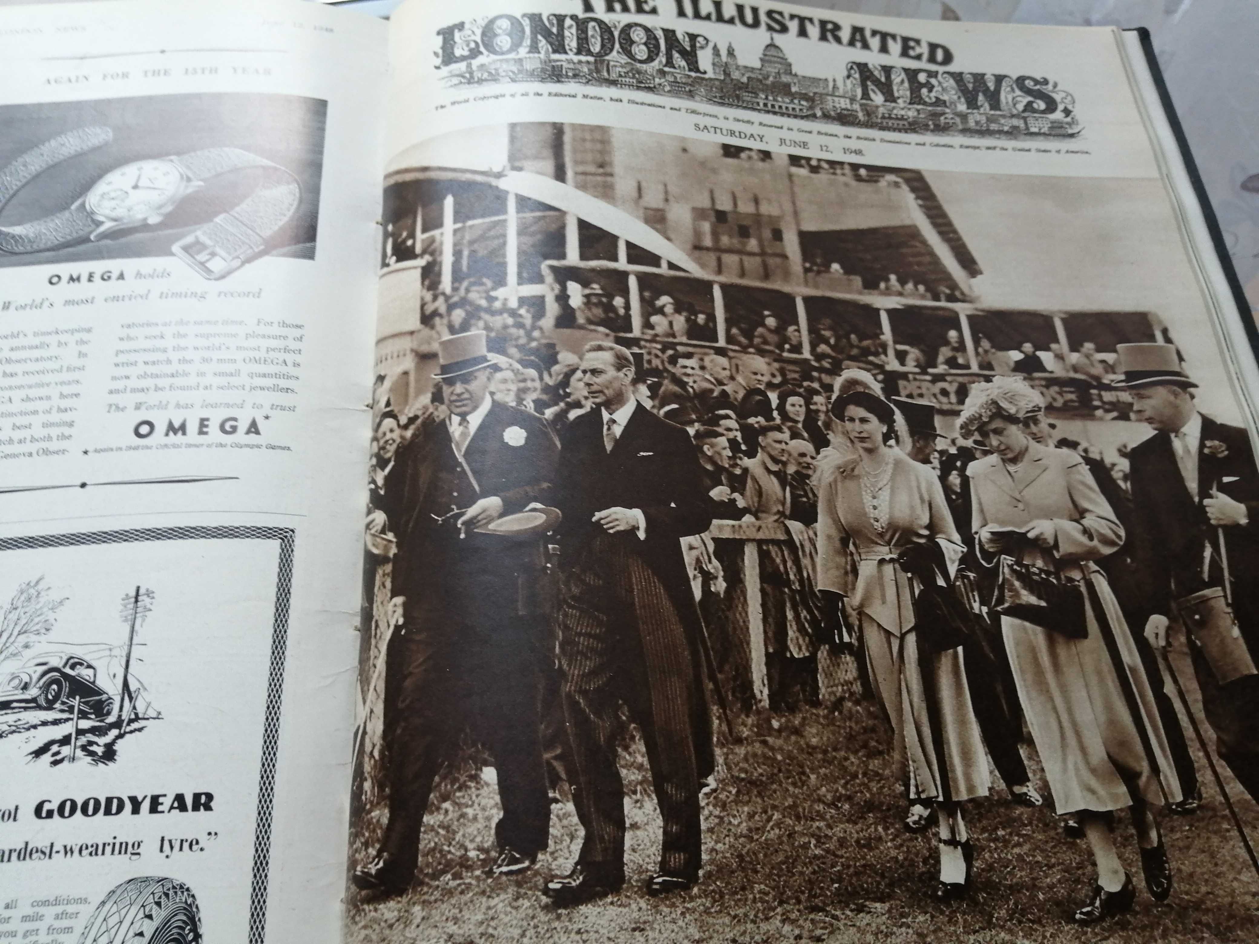 Londyn News gazeta 1948r pół roku 24 gazety reklamy zdjęcia