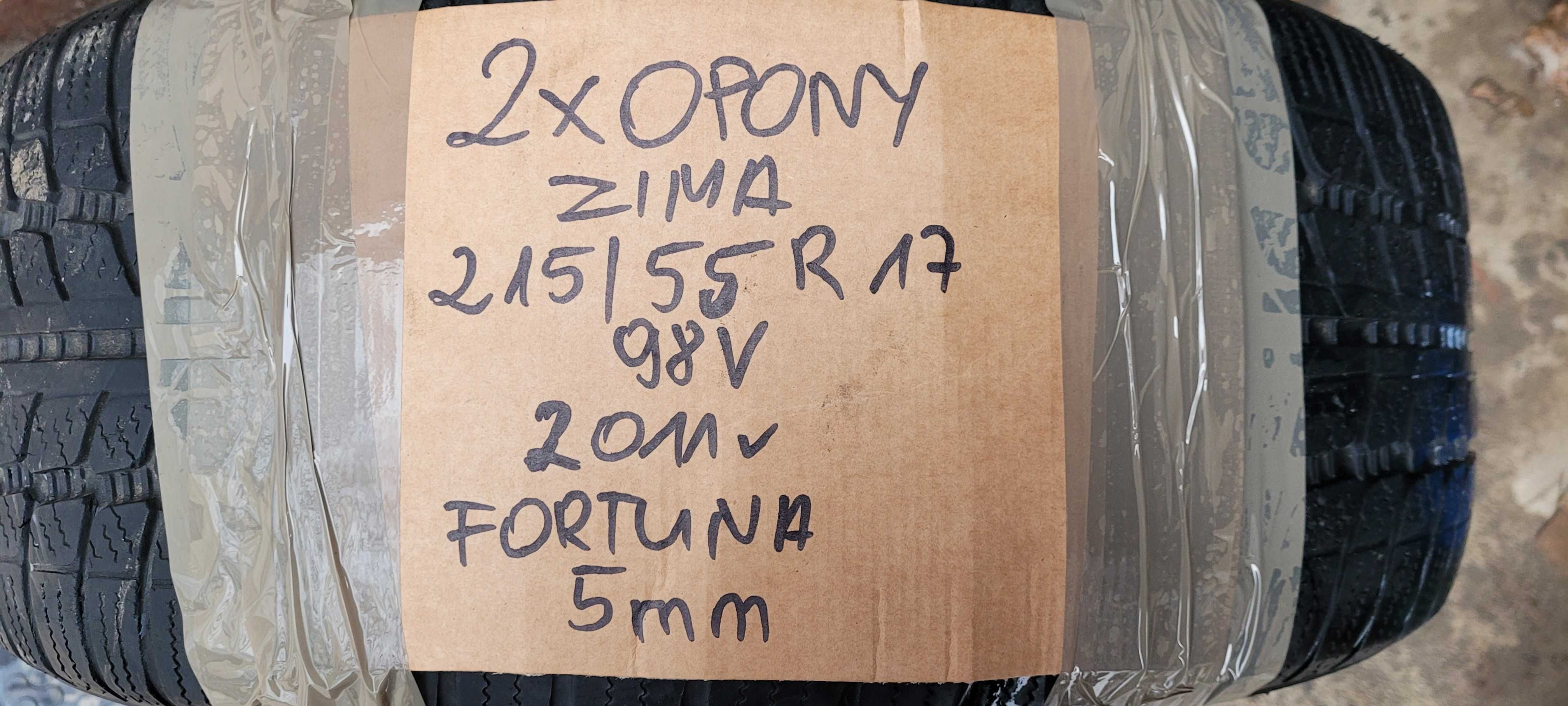 2x Opony ZIMOWE 215/55R17 98V FORTUNA 2011r 5mm