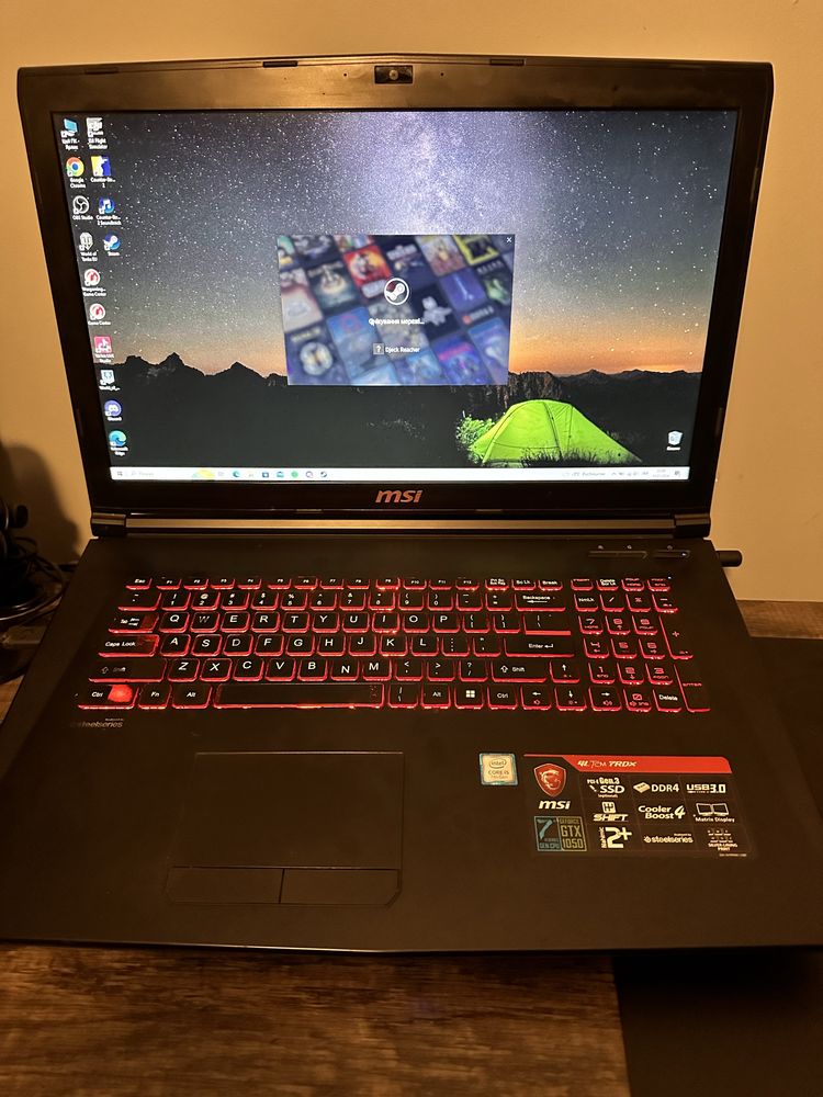 Laptop Gamingowy  MSI gl 72m-7rdx