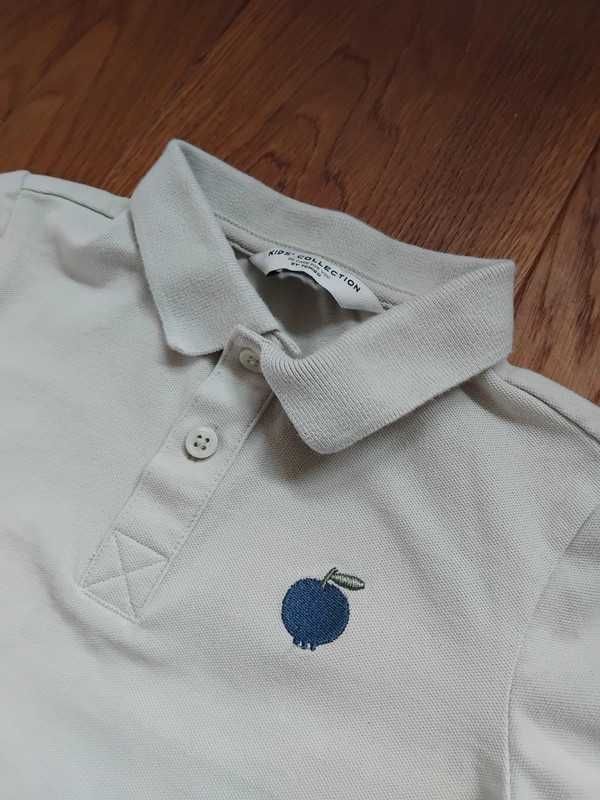 Koszulka polo t-shirt z kołnierzykiem tchibo jagoda borówka 110 116
