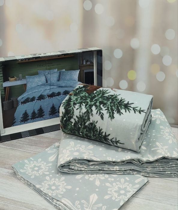 Новий Рік. Фланелева постільна білизна. Є різні кольор Warmatex  євро.