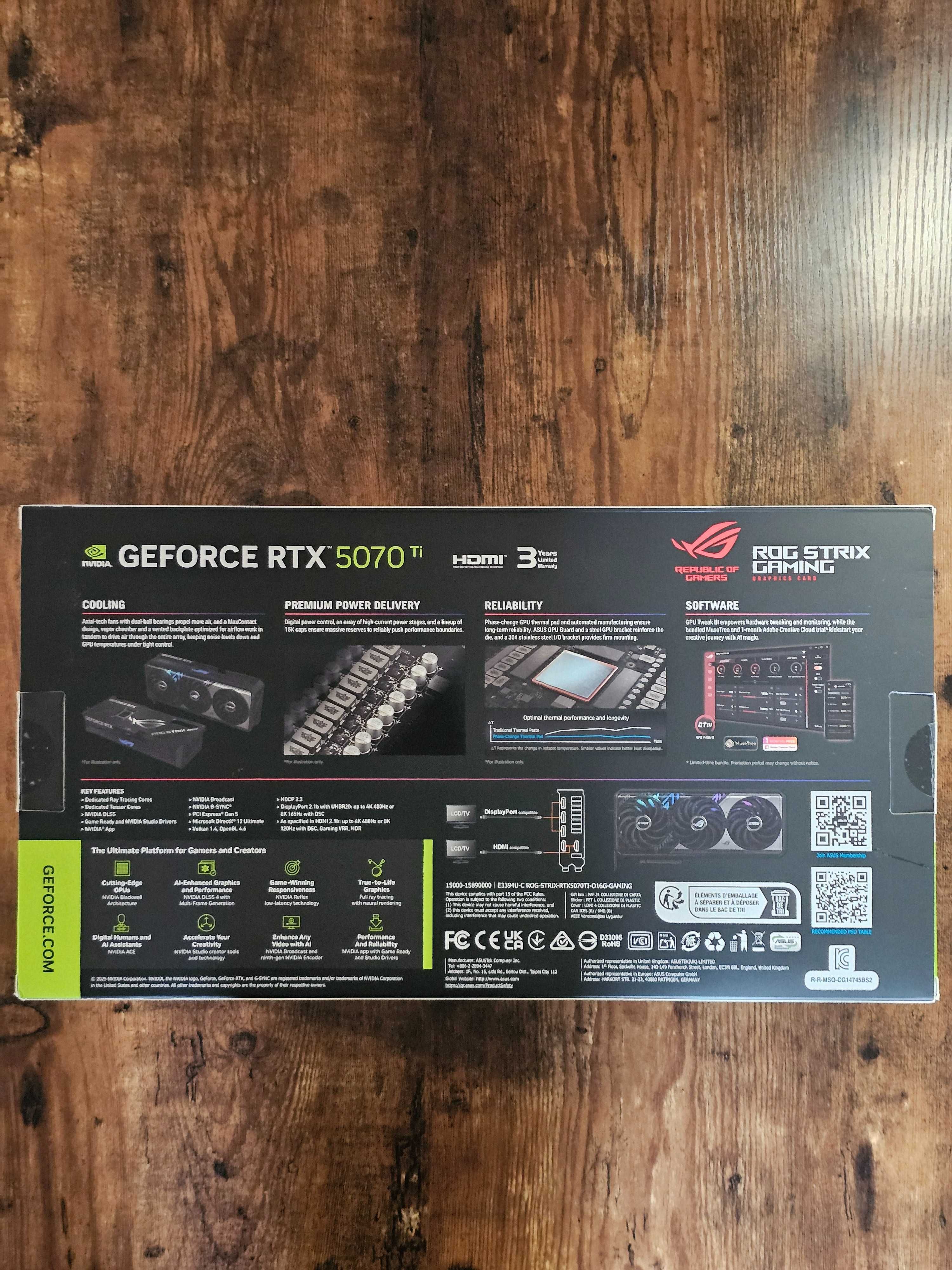 Asus ROG Strix GeForce RTX 5070 Ti OC 16GB GDDR7 DLSS4 90YV0M90M0NA00