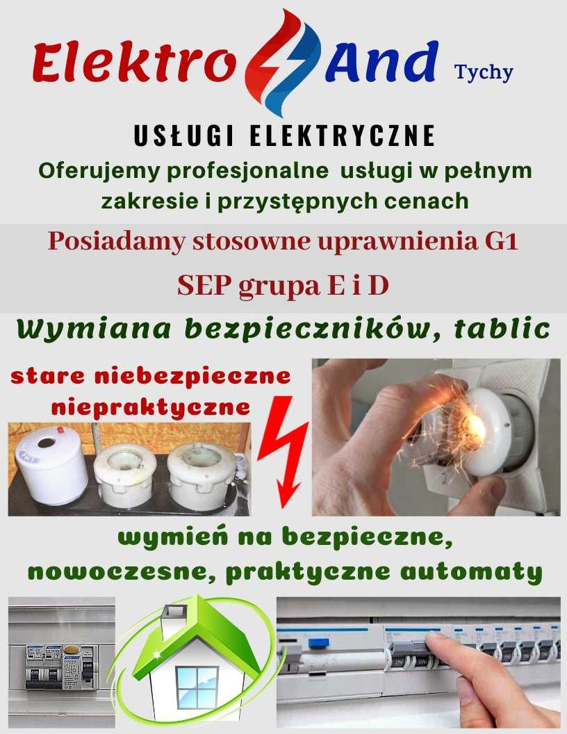 Elektryk Tychy Usługi, instalacje montaż wymiana tablic bezpiecznik...