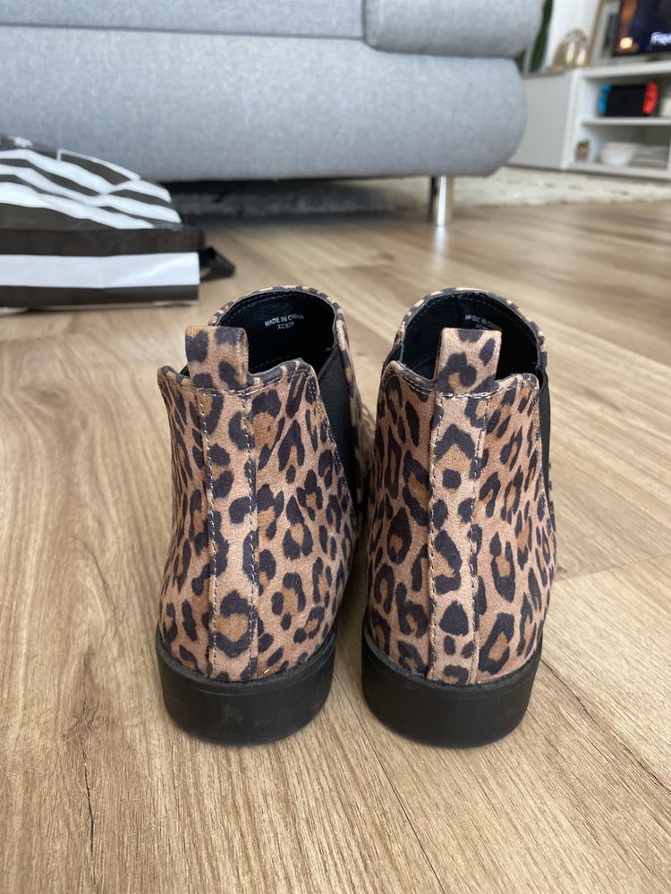 Botas tornozelo leopardo mulher