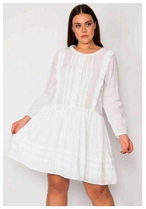 Белое хлопковое платье La Lookagain свободного кроя, р. XL
