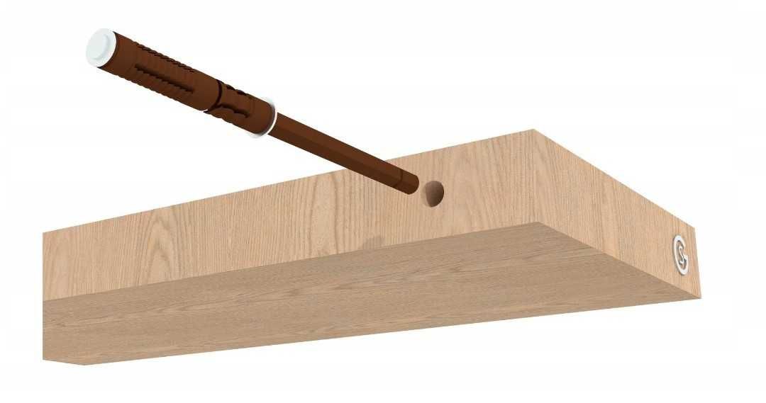 Półki rustykalne wiszące z litego drewna