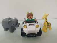 Zestaw Lego Duplo ZOO, safari samochód terenowy jeep słoń żyrafa, kloc