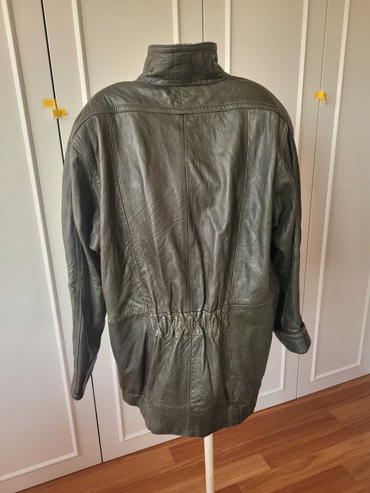 Kurtka damska, skorzana, butelkowa zielen, rozm. 42-44
