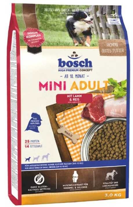 BOSCH Mini Adult Lamb & Rice - sucha karma dla psa - 3 kg