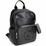 MONNARI Plecak Damski BAG4390 Czarny Elegancki Wodoodporny Modny Logo