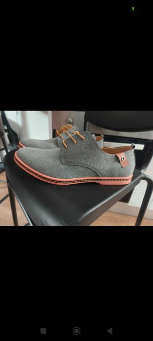 Sapatos camurça cinza/azulado