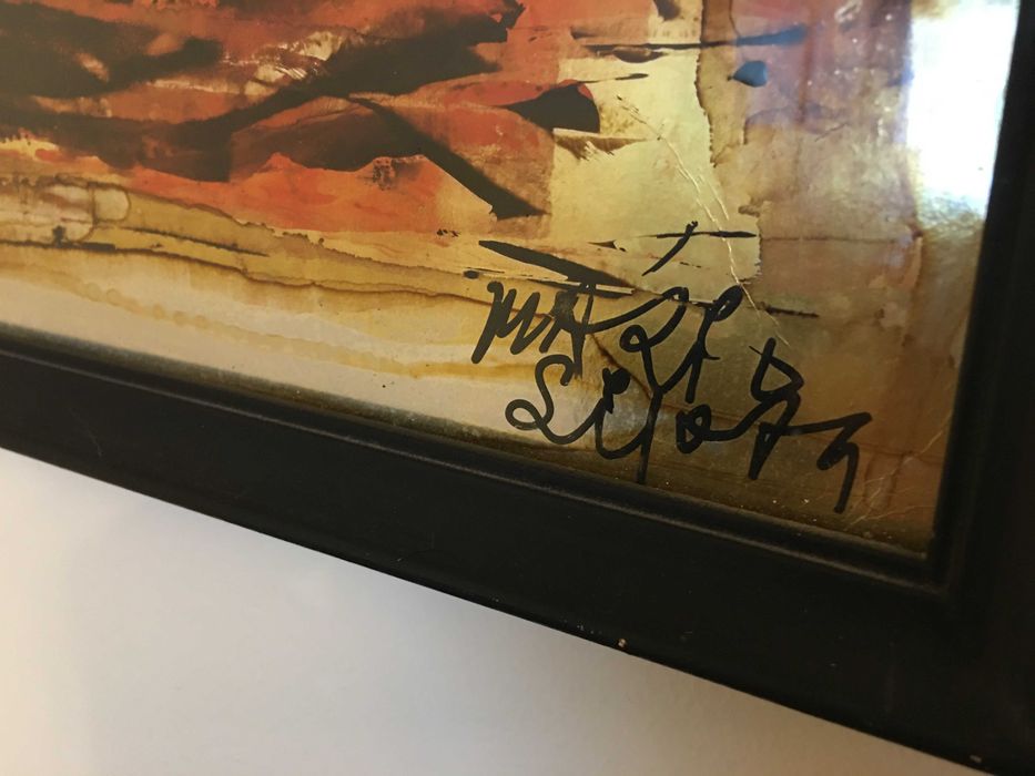 Mestre Mário Silva - Pintura assinada de 1974, motivo "Barcos"