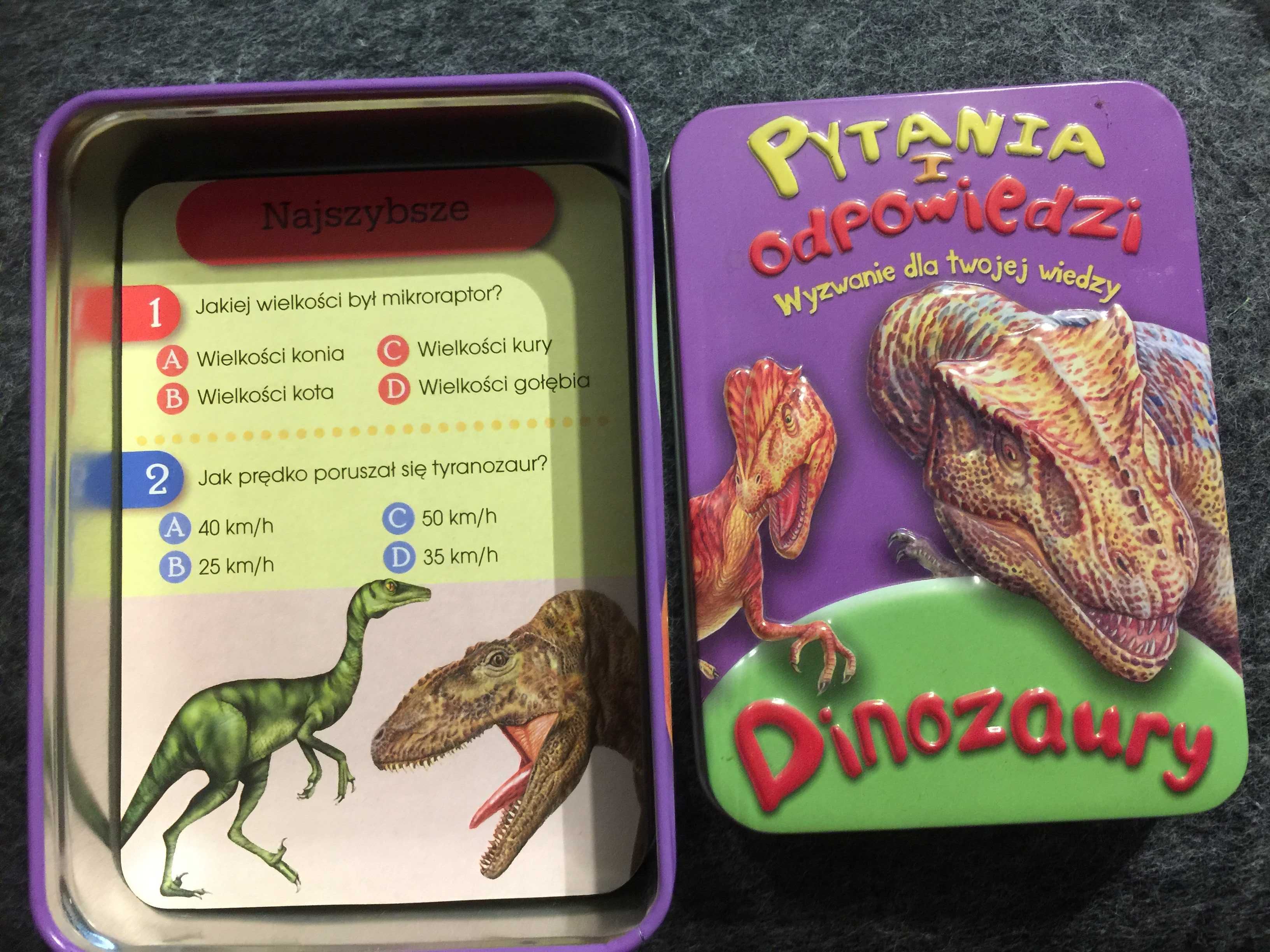 Dinozaury samochody, puzzle, karty